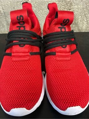 adidas Kids Red Mesh Sneakers with Black Laces
